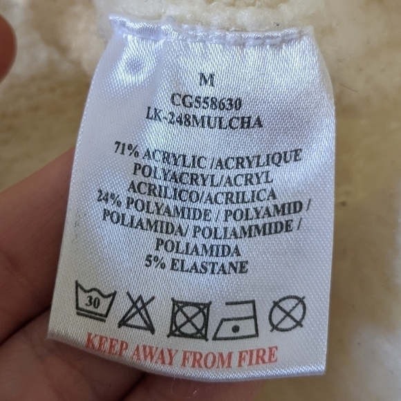 BRAVE Soul London Y2K Oversized Low V Neck Cream Sweater M - Picture 11 of 14